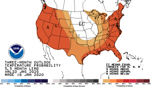 summer 2020 temperature probability